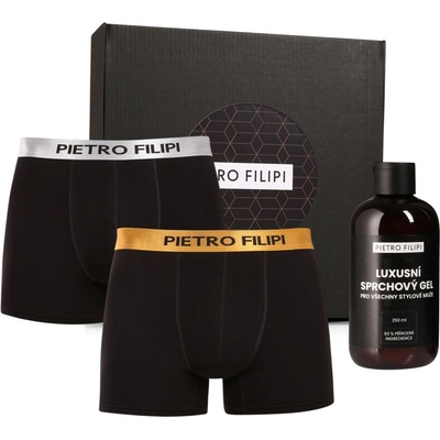Pietro Filipi Мъжки подаръчен комплект Комплект два - боксерки Metalic и душ гел Pietro Filipi Pietro Filipi | Cheren | МЪЖЕ | XL