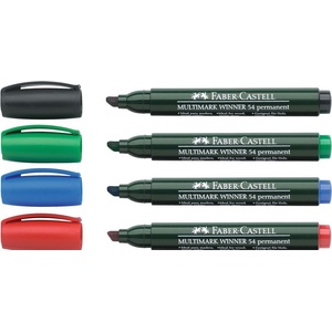 Faber-Castell Маркер перманентен Faber Castell Winner 54, скосен, зелен