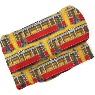 Sablio Deka Pražské historické električky Žltý Pattern 150x120