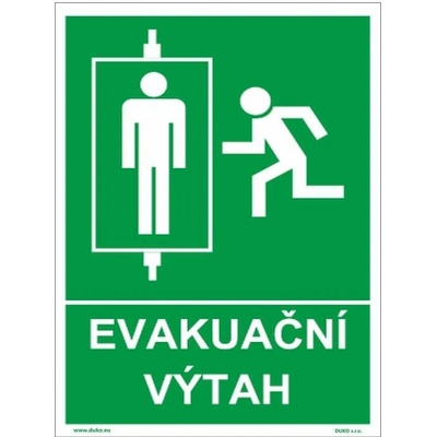 DUKO EVAKUAČNÍ VÝTAH Formát: 150 x 200 mm, Materiál: plast 1 mm, samolepící vinylová fólie