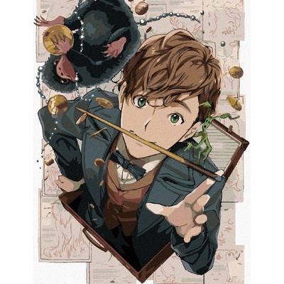 Zuty Kreslený mlok scamander kůrolez větvík a hrabák fantastická zvířata 40 x 50 cm vypnuté plá 8596530201656