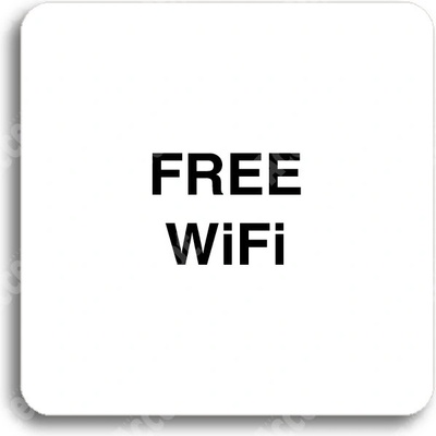 ACCEPT Piktogram free WiFi - bílá tabulka - černý tisk bez rámečku