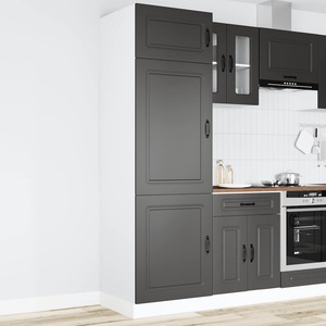 vidaXL Кухненски шкаф, Kalmar, черен, инженерно дърво (853628)