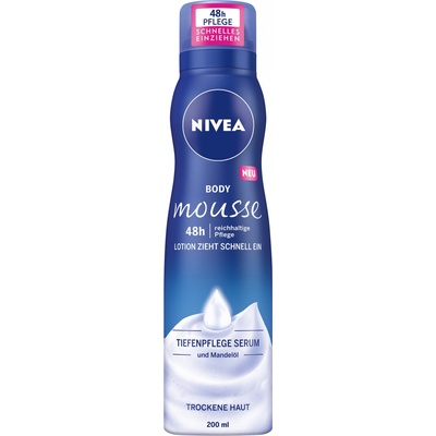 Nivea Body Mousse Intense Moisture Serum výživná tělová pěna pro suchou a velmi suchou pokožku 200 ml