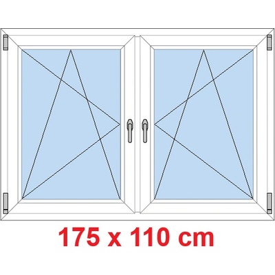 Soft Dvoukřídlé plastové okno 175x110 cm OS+OS se sloupkem Bílá