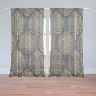Sablio Záclony Zlaté listy: 2ks 150x250cm