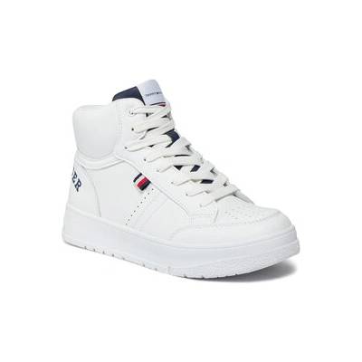 Tommy Hilfiger Сникърси Logo High Top Lace-Up Sneaker T3X9-33362-1355 S Бял (Logo High Top Lace-Up Sneaker T3X9-33362-1355 S)