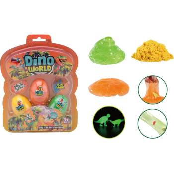Johntoy JT Dino World Яйце със Слайм и Динозавър Glow in the Dark 3 бр