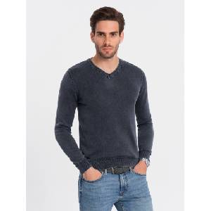 Ombre Clothing Тъмносин мъжки основен пуловер с V-образно деколте Ombre Clothing Ombre Clothing | Sin | МЪЖЕ | S