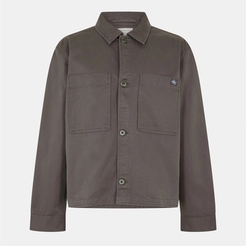 Calvin Klein Jeans Men's CKJ Woven Box Boxy Fit Overshirt - Beluga PAR