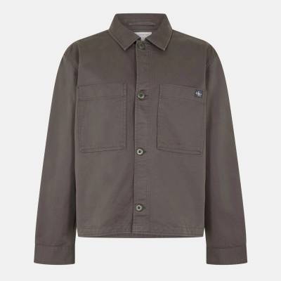 Calvin Klein Jeans Men's CKJ Woven Box Boxy Fit Overshirt - Beluga PAR