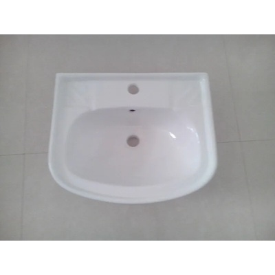 Inter Ceramic Мивка за баня ICC 2010, Inter Ceramic, стенен монтаж, с отвор за смесител, порцелан, бял, 51x42x19см (2010)