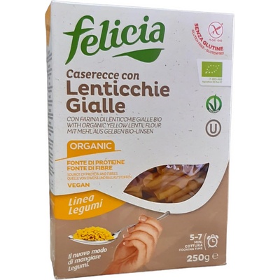 FELICIA Cestoviny Caserecce zo žltej šošovice bez lepku BIO 250 g