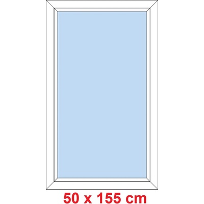 Soft Plastové okno 50x155 cm, FIX neotevíravé, Antracit struktura/bílá