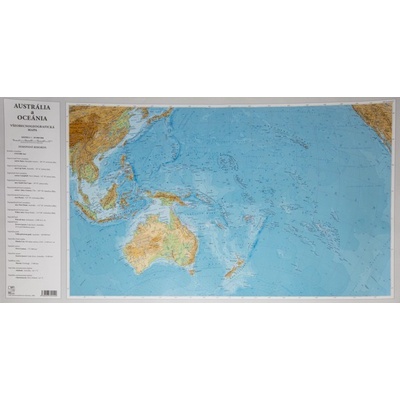 Austrália a Oceánia - všeobecnogeografická mapa 1:30 000