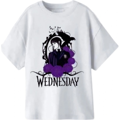 Dívčí tričko Wednesday bílé