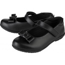 Dívčí kožené baleríny černá matná