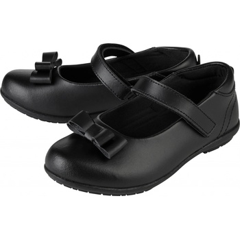 Dívčí kožené baleríny černá matná