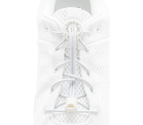 Lock Laces gumové solid bílé