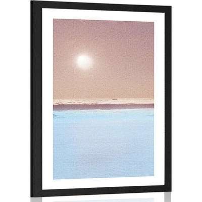 Plakát s paspartou linie horizontu - 20x30 silver