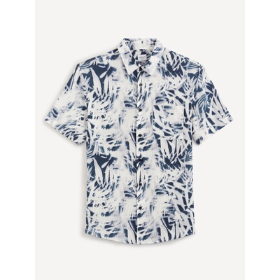 Celio Синя и бяла мъжка риза с батик Celio Vatye Celio | Byal | МЪЖЕ | S