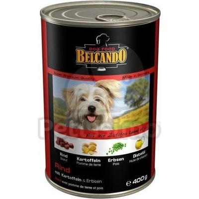 BELCANDO консервирана храна с говеждо месо, картофи и грах 12 x 400 г