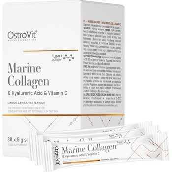 OstroVit Marine Collagen & Hyaluronic Acid Powder | with Vitamin C [30 x 5 грама] Ананас - Манго