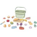 Tooky Toy Tooky Toy: Дървени храни за рязане - 31 части, в кошница (TJ537N)