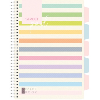 STREET Тетрадка Street Pad, А4, спир, PP, 100л, ШР, ленти (30655-А-STRIPES)