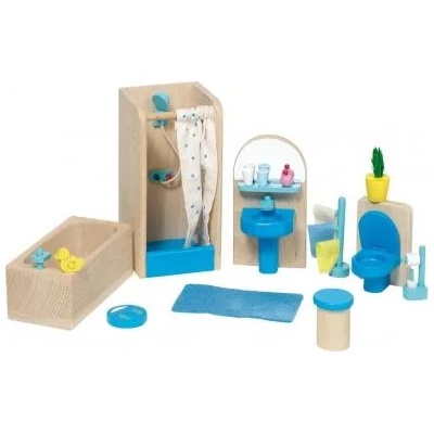 Goki - Обзавеждане за баня на къща за кукли в синьо (51903)