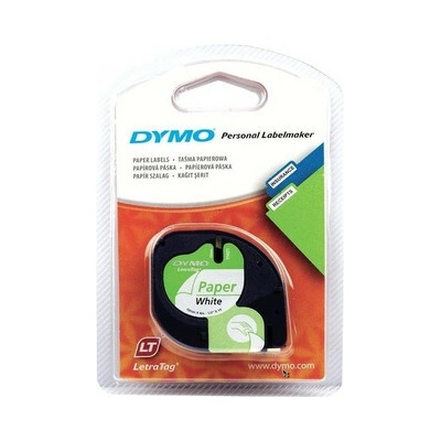 Páska do tlačiarne štítkov DYMO, 59421, S0721500, 12mm, 4m, čierna tlač/biely podklad, Let 59421