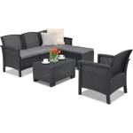 BICA Комплект холна мебел от синтетичен ратан Venezia Relax Corner 5 антрацит Bica (BCVENLCOR5ANT)