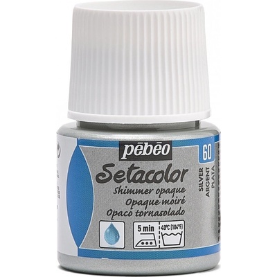 Pébéo Setacolor opaque farba na textil 60 shimmer silver 45 ml