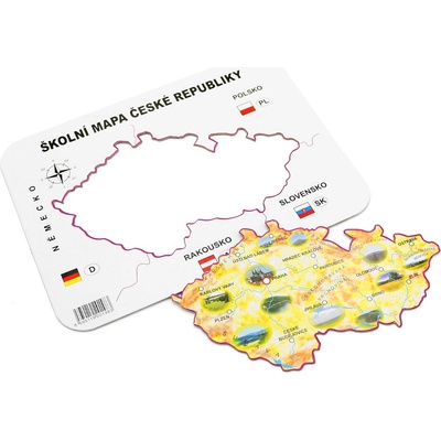 Školská papierová mapa ČR šablóna geografická