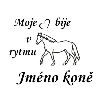 Nažehlovací nápis moje srdce s koněm Vzor: 4, Barva potisku: tmavě šedá