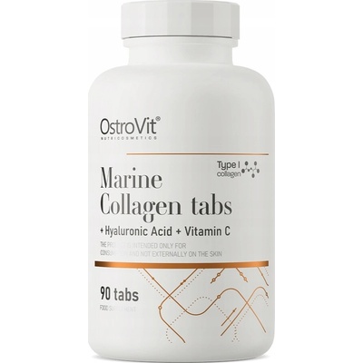 OstroVit Mořský rybí kolagen typ I + kyselina hyaluronová + vitamín C 90 tablet