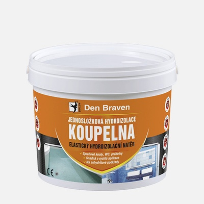 Jednosložková hydroizolace KOUPELNA Den Braven, kbelík 2,5 kg, medově hnědá