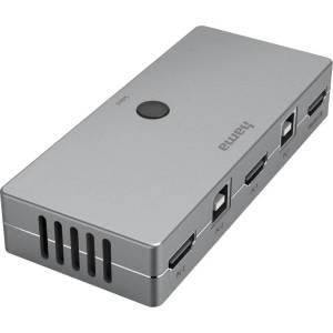 Hama KVM превключвател Hama Connect2Switch, 4-портов, USB, HDMI, Вкл. кабели (HAMA-200135) - thx