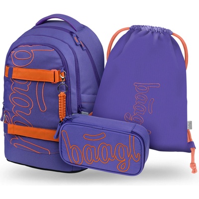 Baagl КОМПЛЕКТ 3 Skate Max Orange: раница, пенал, торба GRS BAAGL | Lilav | Момчешки | UNI