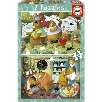 Educa Пъзел, Educa, Горски приказки 2 в 1, 2 х 20 части