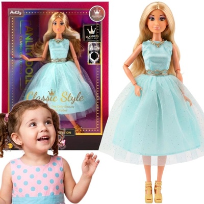 Woopie Royal Bábika Lily v tyrkysových šatách 30 cm