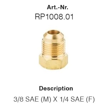 Image 1 of Errecom - Италия RP1008.01 - Адаптер 3/8 SAE (M) x 1/4 SAE (F) ; ERRECOM