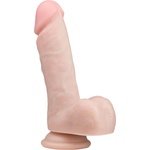 EasyToys - дилдо с вакуумна основа и тестиси - 17, 5 см - телесен цвят