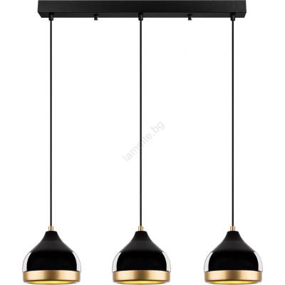 ASIR GROUP Пендел на кабел YILDO 3xE27/40W/230V черен/златист (AS2995)