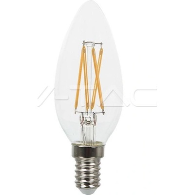 V-TAC PRO LED žiarovka E14 C37 4W teplá biela filament SAMSUNG