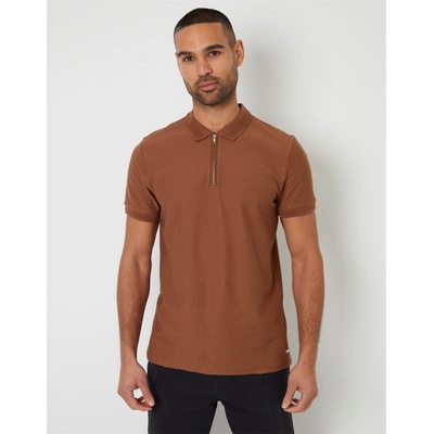 Threadbare Блуза с яка Threadbare Men's Westbank Short-Sleeve Polo Shirt - Brandy Snap