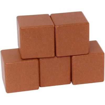 DrKO Dřevěná kostka 4 cm 1ks hnědá