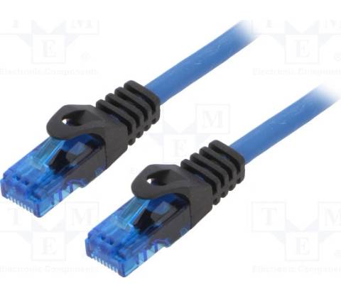Logilink CPP010 Patch, U/UTP, 6a, drát, Cu, 10m, modrý