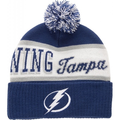 Mitchell & Ness pánská čepice Tampa Bay Lightning Block Sweep Pom Knit