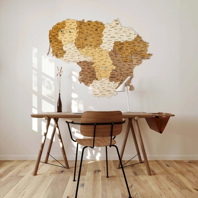 Drevená mapa Litvy 150 x 114 cm